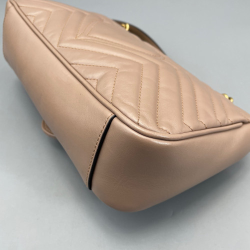 Gucci Chevron Small GG Marmont Calfskin Natural Tan Gucci Chevron Small GG Marmont Calfskin Natural Tan