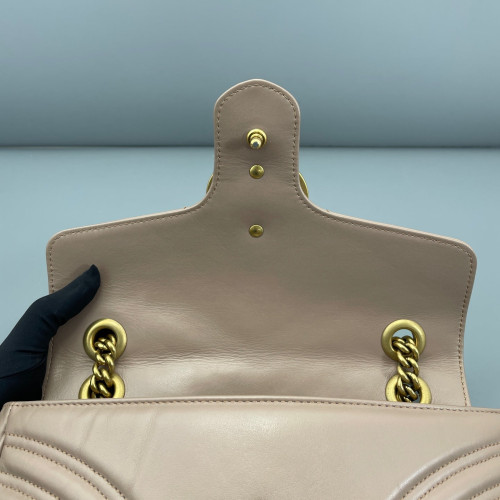 Gucci Chevron Small GG Marmont Calfskin Natural Tan Gucci Chevron Small GG Marmont Calfskin Natural Tan