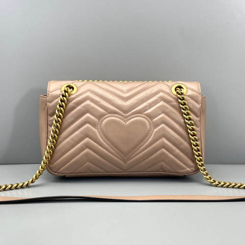 Gucci Chevron Small GG Marmont Calfskin Natural Tan Gucci Chevron Small GG Marmont Calfskin Natural Tan
