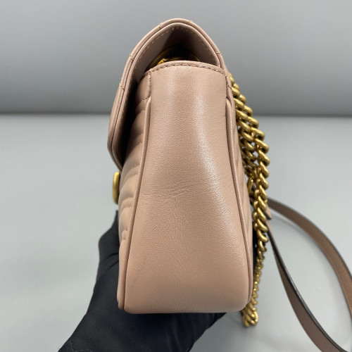 Gucci Chevron Small GG Marmont Calfskin Natural Tan Gucci Chevron Small GG Marmont Calfskin Natural Tan