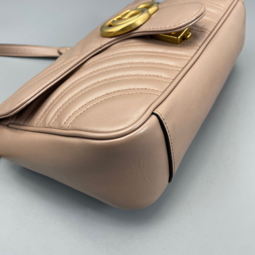 Gucci Chevron Small GG Marmont Calfskin Natural Tan Gucci Chevron Small GG Marmont Calfskin Natural Tan