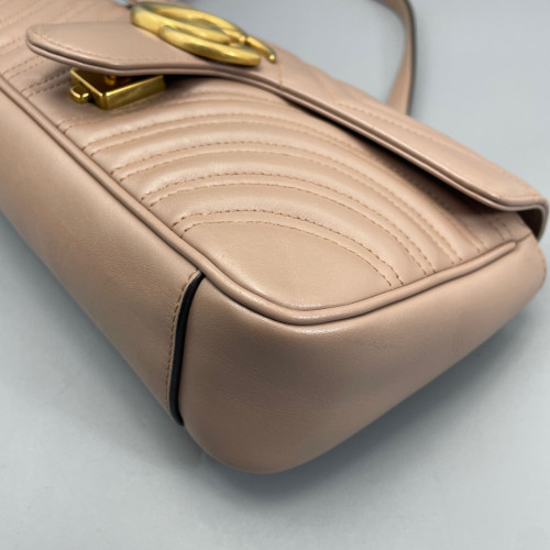 Gucci Chevron Small GG Marmont Calfskin Natural Tan Gucci Chevron Small GG Marmont Calfskin Natural Tan