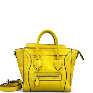Celine Nano Luggage Calfskin Yellow