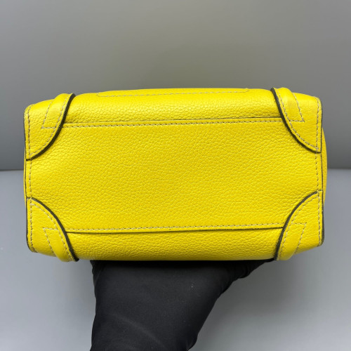 Celine Nano Luggage Calfskin Yellow