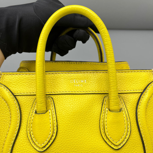Celine Nano Luggage Calfskin Yellow