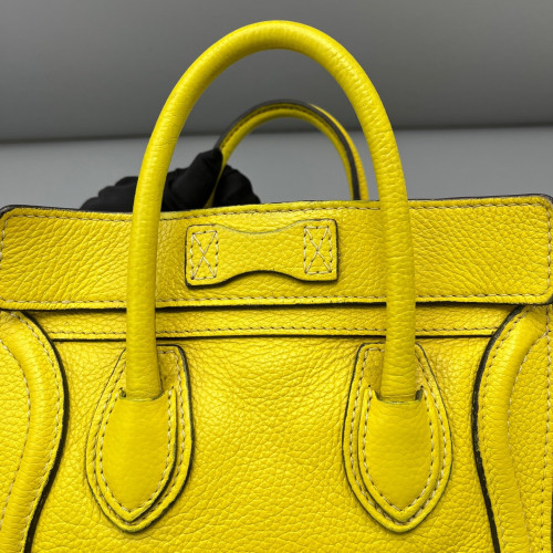 Celine Nano Luggage Calfskin Yellow