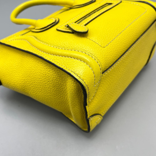 Celine Nano Luggage Calfskin Yellow