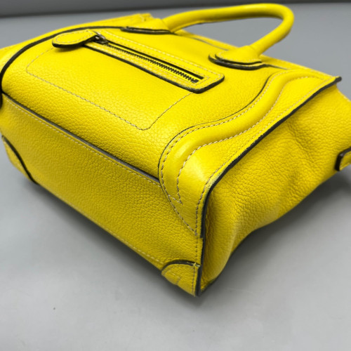 Celine Nano Luggage Calfskin Yellow