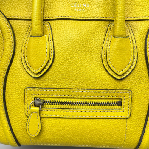 Celine Nano Luggage Calfskin Yellow