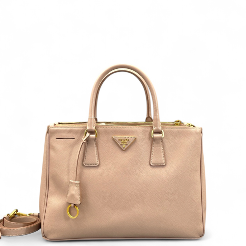 Prada Large Galleria Double Zip Tote Saffiano Calfskin Nude Pink