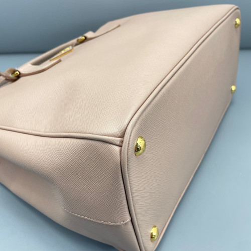 Prada Large Galleria Double Zip Tote Saffiano Calfskin Nude Pink