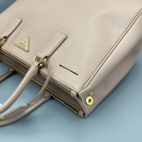 Prada Large Galleria Double Zip Tote Saffiano Calfskin Nude Pink
