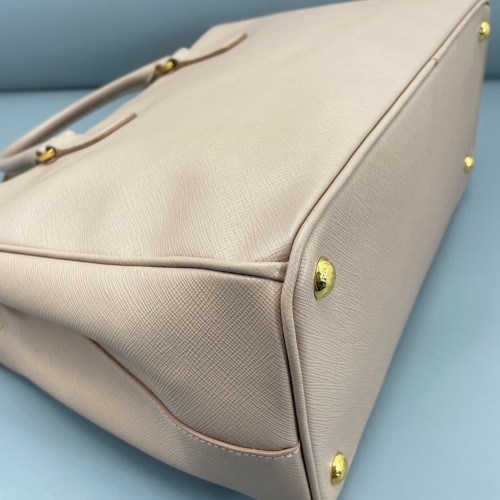 Prada Large Galleria Double Zip Tote Saffiano Calfskin Nude Pink