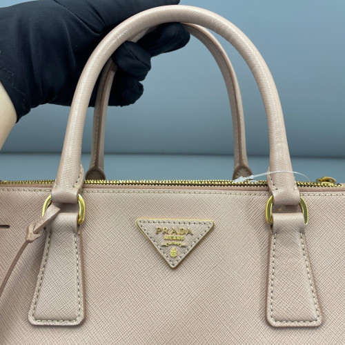 Prada Large Galleria Double Zip Tote Saffiano Calfskin Nude Pink
