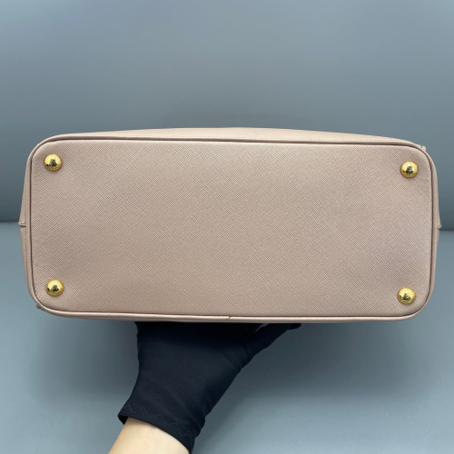Prada Large Galleria Double Zip Tote Saffiano Calfskin Nude Pink