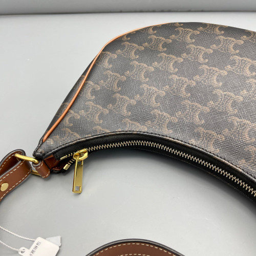 Celine Triomphe Medium Ava Shoulder Bag Triomphe Brown