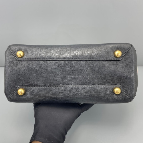 Burberry Small Banner Tote Calfskin House Check Black Red Beige