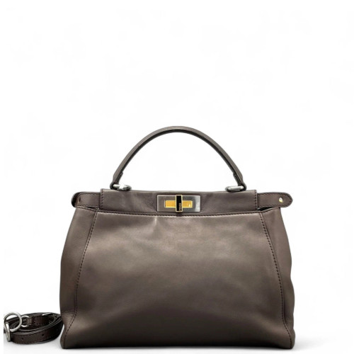 Fendi Peekaboo Iconic Medium Calfskin Brown