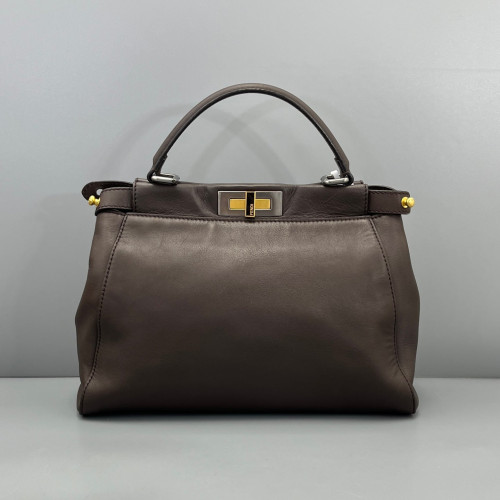 Fendi Peekaboo Iconic Medium Calfskin Brown