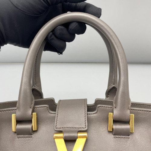 Yves Saint Laurent Small Cabas Chyc Calfskin Grey