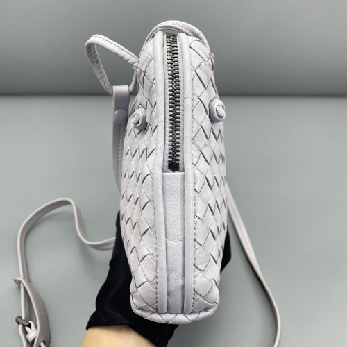 Bottega Veneta Nodini Crossbody Messenger Calfskin Intrecciato Light Purple