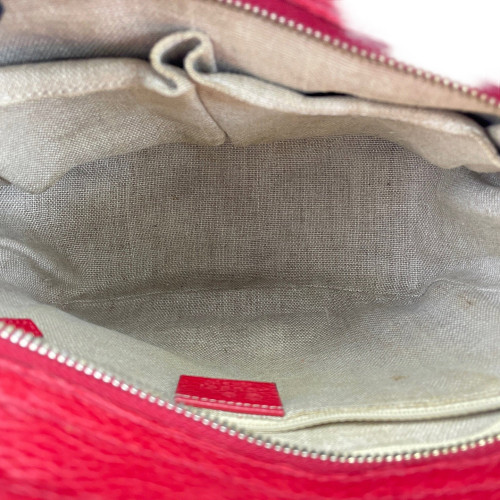 Gucci Small Ophidia Open Bucket GG Monogram Grained Calfskin Brown Red