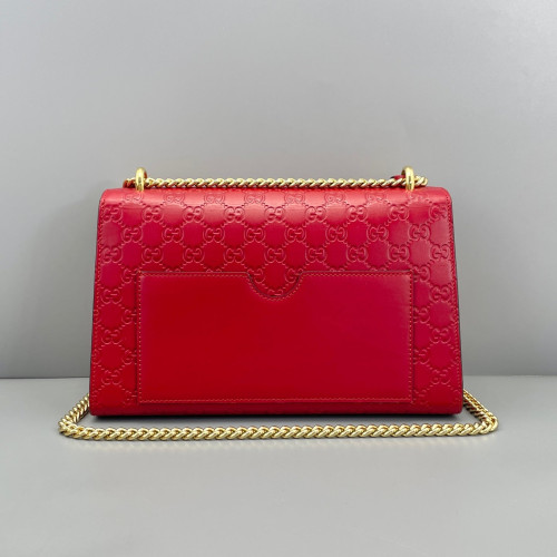 Gucci Medium Padlock Shoulder Bag Guccissima Red