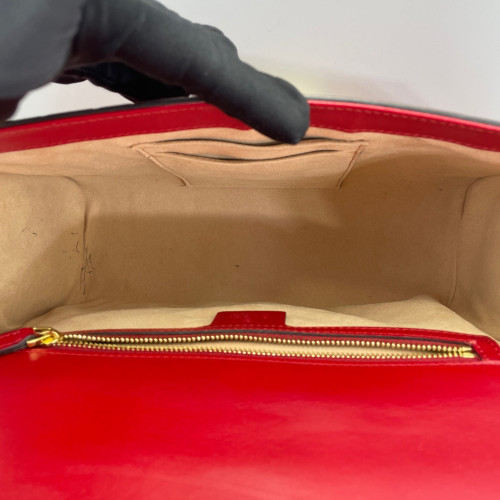 Gucci Medium Padlock Shoulder Bag Guccissima Red