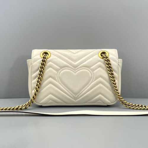 Gucci Chevron Mini GG Marmont Calfskin White Gucci Chevron Mini GG Marmont Calfskin White