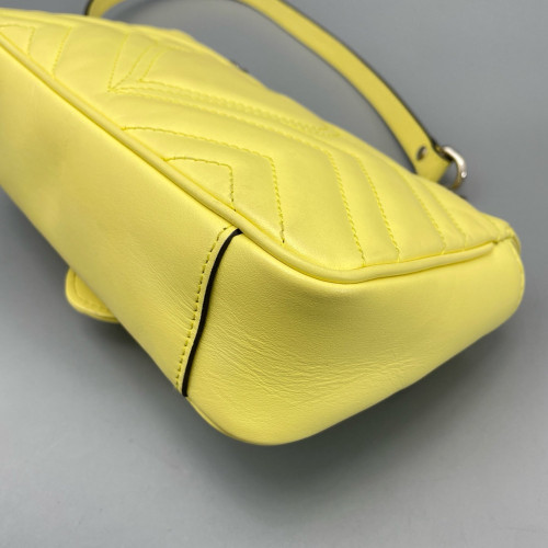 Gucci Chevron Mini GG Marmont Calfskin Light Yellow Gucci Chevron Mini GG Marmont Calfskin Light Yellow