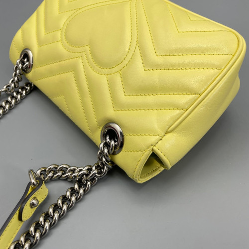 Gucci Chevron Mini GG Marmont Calfskin Light Yellow Gucci Chevron Mini GG Marmont Calfskin Light Yellow
