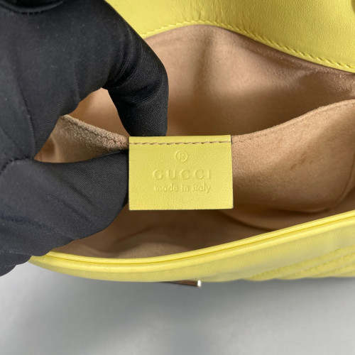 Gucci Chevron Mini GG Marmont Calfskin Light Yellow Gucci Chevron Mini GG Marmont Calfskin Light Yellow