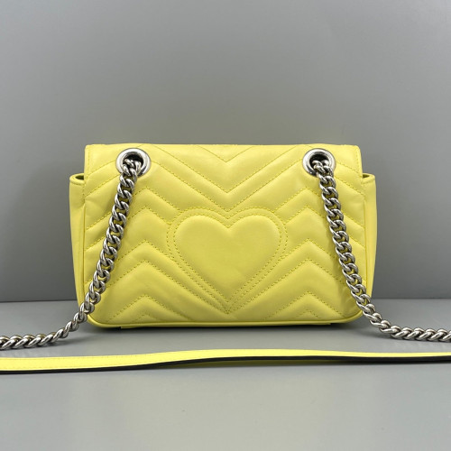 Gucci Chevron Mini GG Marmont Calfskin Light Yellow Gucci Chevron Mini GG Marmont Calfskin Light Yellow