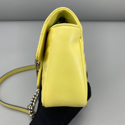 Gucci Chevron Mini GG Marmont Calfskin Light Yellow Gucci Chevron Mini GG Marmont Calfskin Light Yellow