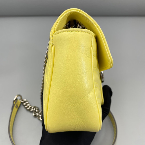 Gucci Chevron Mini GG Marmont Calfskin Light Yellow Gucci Chevron Mini GG Marmont Calfskin Light Yellow