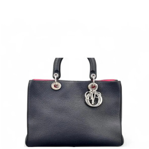 Dior Medium Diorissimo Tote Calfskin Dark Blue