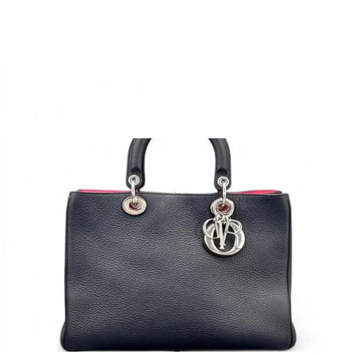 Dior Medium Diorissimo Tote Calfskin Dark Blue