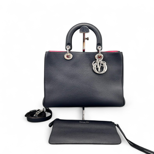 Dior Medium Diorissimo Tote Calfskin Dark Blue