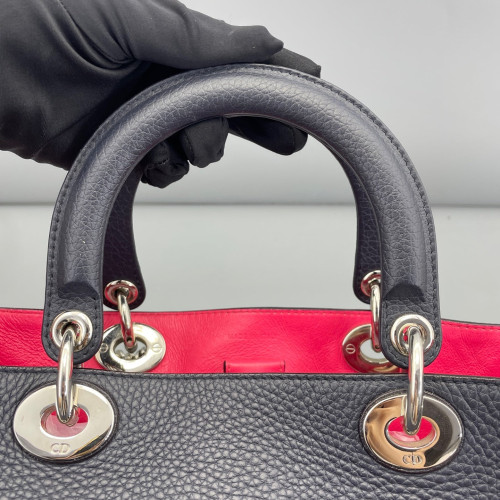 Dior Medium Diorissimo Tote Calfskin Dark Blue