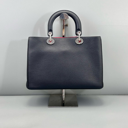 Dior Medium Diorissimo Tote Calfskin Dark Blue