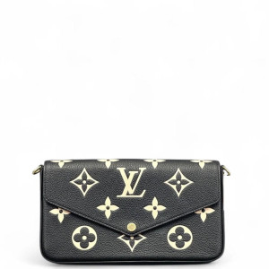 Louis Vuitton Pochette Felicie Chain Wallet Monogram Empreinte Giant Black White