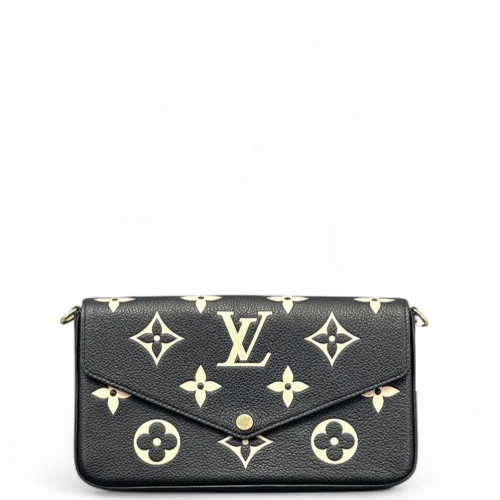Louis Vuitton Pochette Felicie Chain Wallet Monogram Empreinte Giant Black White