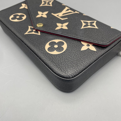 Louis Vuitton Pochette Felicie Chain Wallet Monogram Empreinte Giant Black White