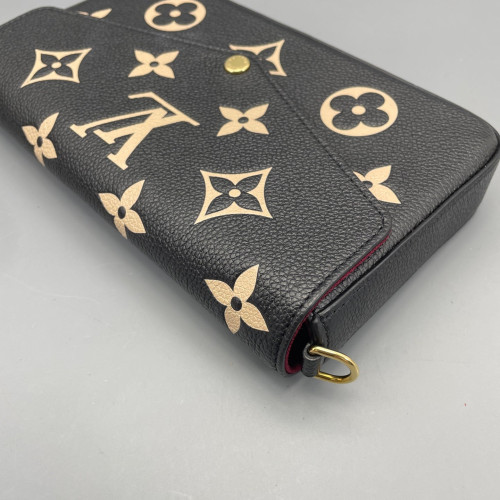 Louis Vuitton Pochette Felicie Chain Wallet Monogram Empreinte Giant Black White