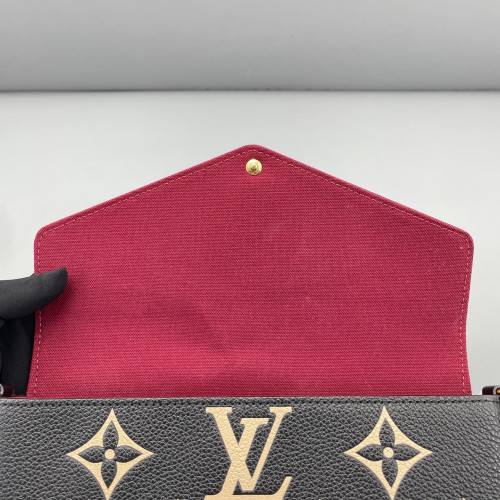 Louis Vuitton Pochette Felicie Chain Wallet Monogram Empreinte Giant Black White