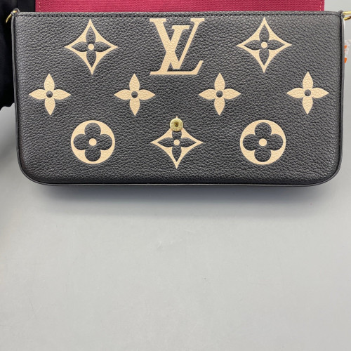 Louis Vuitton Pochette Felicie Chain Wallet Monogram Empreinte Giant Black White