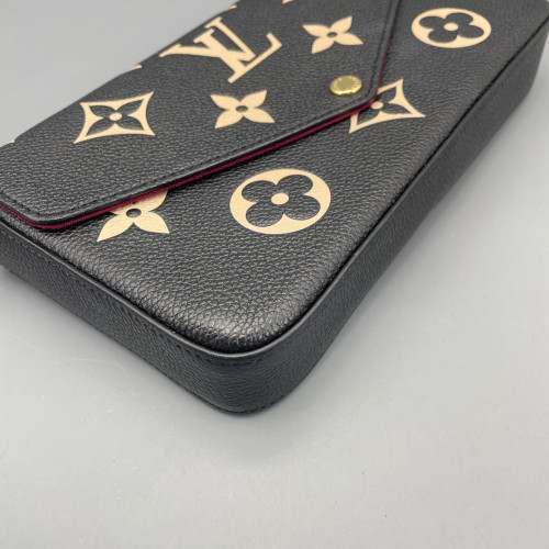Louis Vuitton Pochette Felicie Chain Wallet Monogram Empreinte Giant Black White