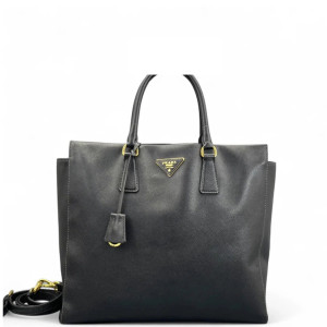 Prada Tote Bag Saffiano Calfskin Black