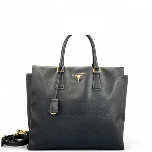Prada Tote Bag Saffiano Calfskin Black