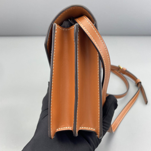 Celine Shoulder Bag Triomphe Brown Dark Grey
